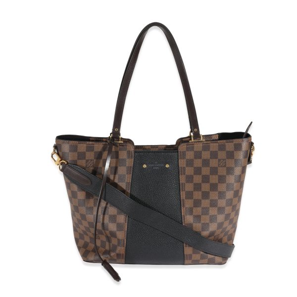 130105 sv Louis Vuitton Canvas Damier Ebene Taurillon Jersey Tote