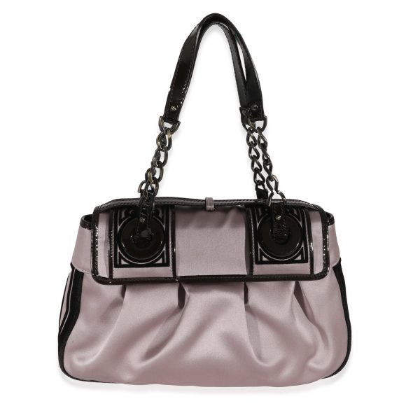 130869 pv Fendi Pink Brown Satin B Bag