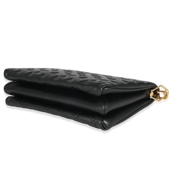 131491 box Louis Vuitton Black Monogram Puffy Lambskin Coussin MM