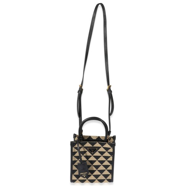 131957 bv Prada Beige Black Jacquard Symbole Mini Bag