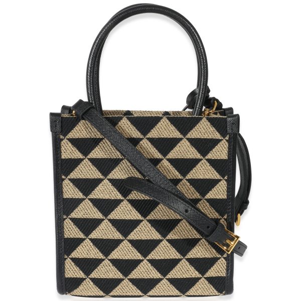 131957 pv Prada Beige Black Jacquard Symbole Mini Bag