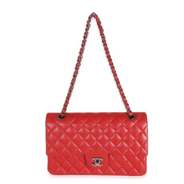 132025 bv Chanel Red Lambskin Medium Classic Double Flap Bag