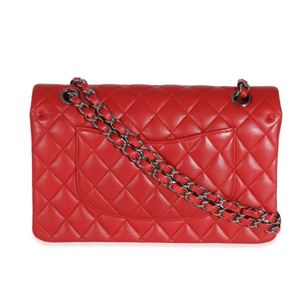 132025 pv Chanel Red Lambskin Medium Classic Double Flap Bag