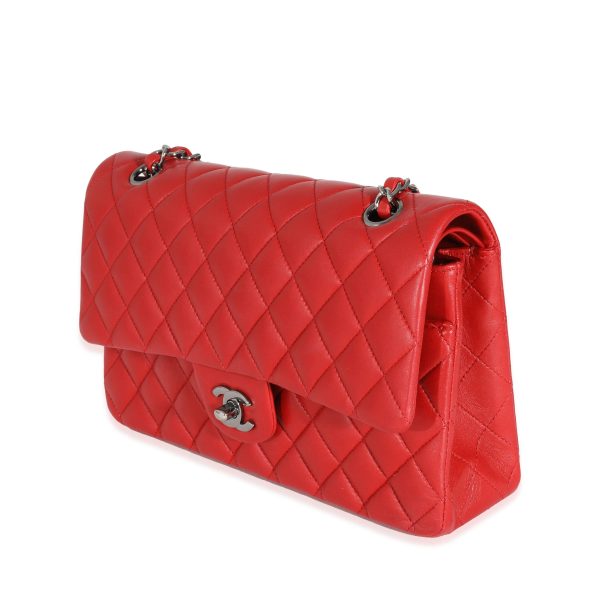 132025 sv Chanel Red Lambskin Medium Classic Double Flap Bag