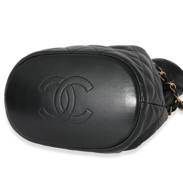 132180 box Chanel 23S Black Lambskin Small Bucket Bag