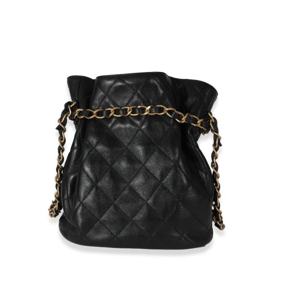 132180 pv Chanel 23S Black Lambskin Small Bucket Bag