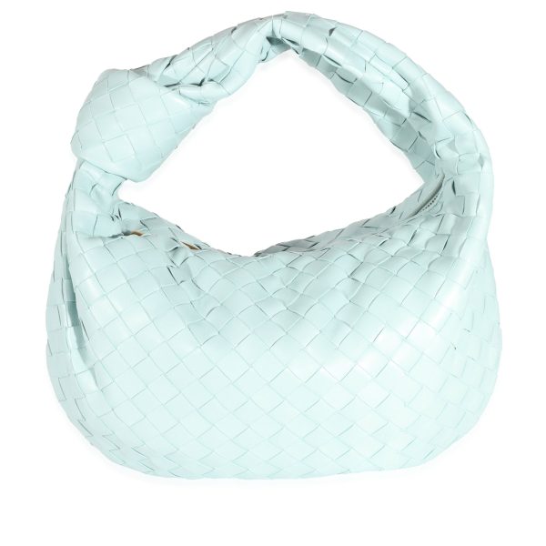 132482 fv Bottega Veneta Nappa Teal Washed Intrecciato Teen Jodie