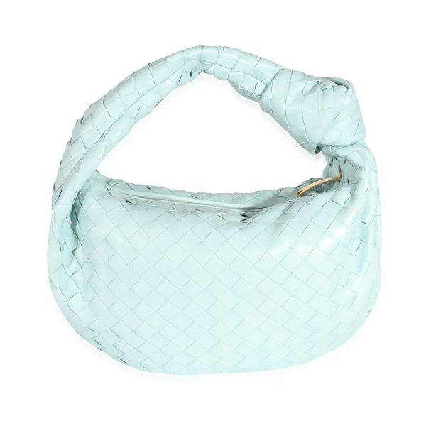 132482 stamp Bottega Veneta Nappa Teal Washed Intrecciato Teen Jodie