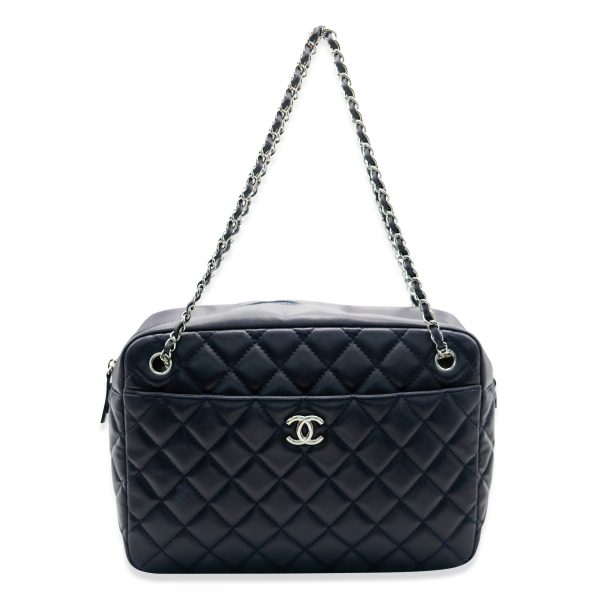 132561 box Chanel Navy Quilted Lambskin CC Tote