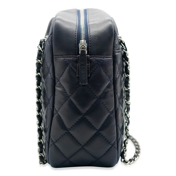 132561 stamp Chanel Navy Quilted Lambskin CC Tote