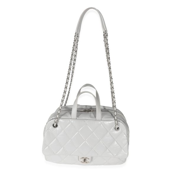 132616 bv Chanel Grey Calfskin Express Bowling Bag