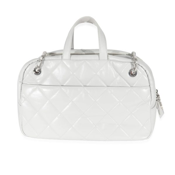 132616 pv Chanel Grey Calfskin Express Bowling Bag