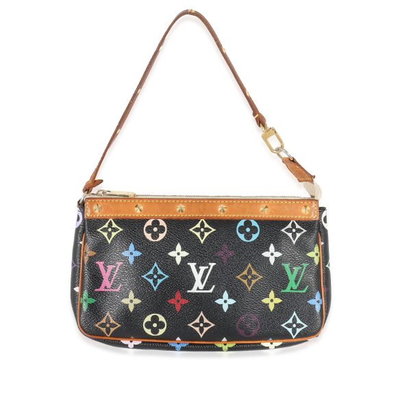 132653 box Louis Vuitton x Takashi Murakami Black Multicolore Canvas Pochette Accessoires