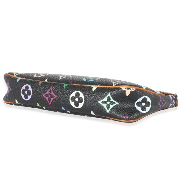 132653 pv Louis Vuitton x Takashi Murakami Black Multicolore Canvas Pochette Accessoires