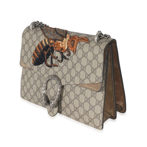 132838 sv Gucci Beige GG Supreme Monogram Bee Embroidered Medium Dionysus