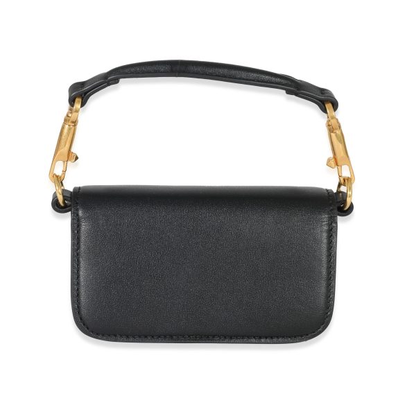 132901 pv Valentino Black Leather Vlogo Mini Locò Bag