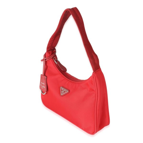 133072 sv Prada Red Nylon Re Edition 2000 Mini Bag