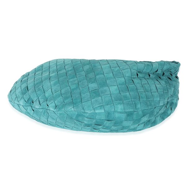 133079 box Bottega Veneta Teal Suede Intrecciato Teen Jodie