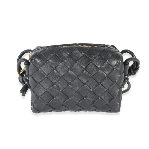 133085 fv Bottega Veneta Black Intrecciato Candy Loop Bag