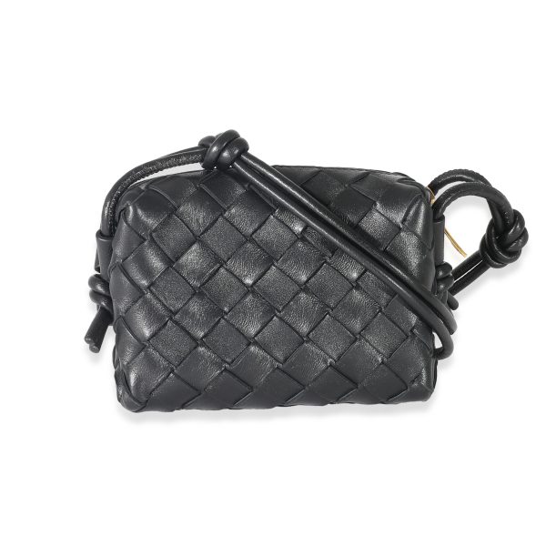 133085 pv Bottega Veneta Black Intrecciato Candy Loop Bag