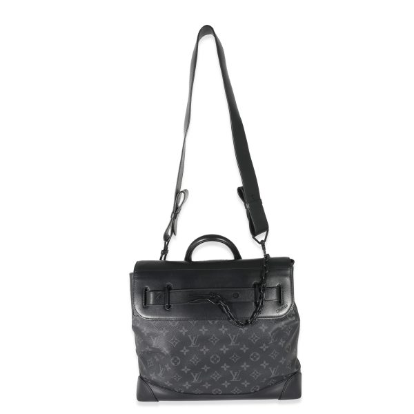 133130 pv Louis Vuitton Black Taurillon Monogram Eclipse Steamer PM