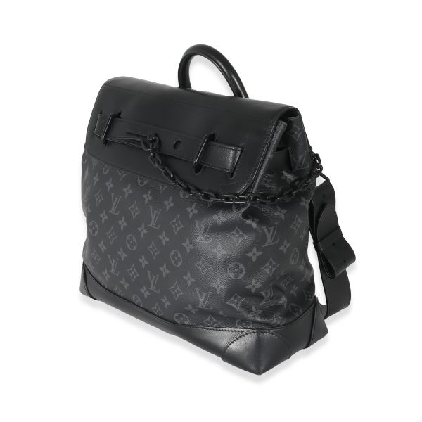 133130 sv Louis Vuitton Black Taurillon Monogram Eclipse Steamer PM