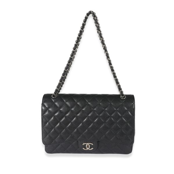 133321 bv Chanel Black Quilted Caviar Maxi Double Flap Bag