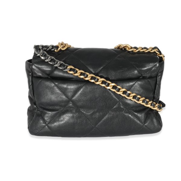 133402 pv Chanel Black Shiny Lambskin Chanel 19 Flap Bag