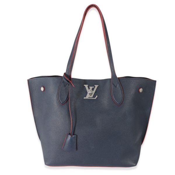 133422 fv Louis Vuitton Marine Rouge Taurillon Lockme Cabas Tote