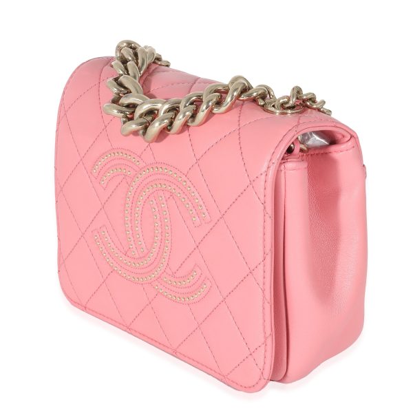 133457 sv Chanel Pink Quilted Calfskin Beauty Begins Flap Bag