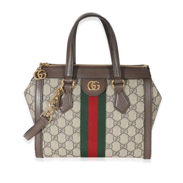 133489 fv Gucci Beige GG Supreme Small Ophidia Tote