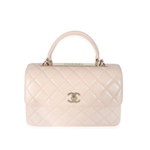 133587 fv Chanel Pink Quilted Lambskin Medium Trendy CC Dual Top Handle Bag