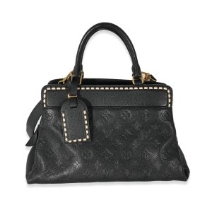 133855 fv Louis Vuitton Lock Me Leather Handbag Black