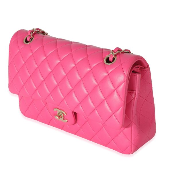 133879 sv Chanel 16C Pink Quilted Lambskin Medium Classic Double Flap Bag