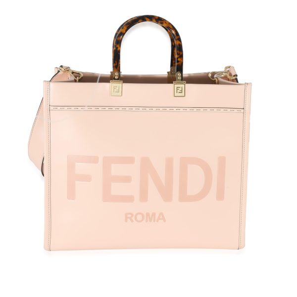 133906 fv Fendi Pink Poudre Calfskin Medium Sunshine Shopper