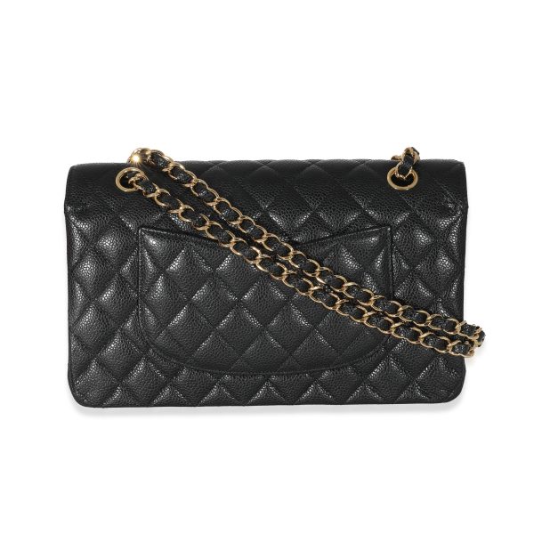 134003 pv Chanel Black Caviar Medium Classic Double Flap Bag