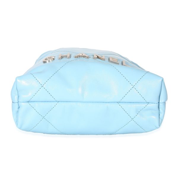 134033 bv Chanel Light Blue Shiny Quilted Calfskin Mini 22