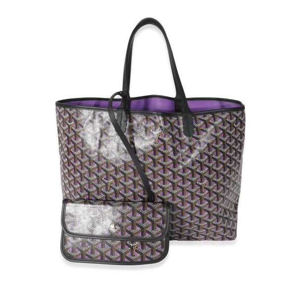 134080 fv Goyard Black Violet Goyardine Saint Louis Claire Voie PM