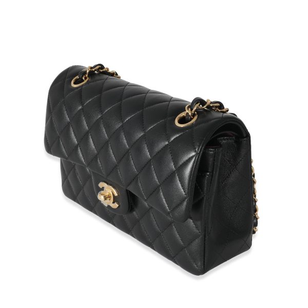 134175 sv Chanel Black Quilted Lambskin Small Classic Double Flap Bag