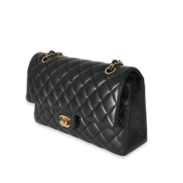 134176 sv Chanel Black Quilted Lambskin Medium Classic Double Flap Bag