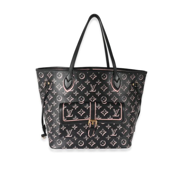 134208 fv Louis Vuitton Black Pink Monogram Canvas Fall For You Neverfull MM