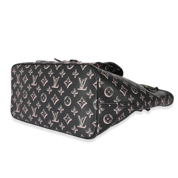 134208 stamp Louis Vuitton Black Pink Monogram Canvas Fall For You Neverfull MM