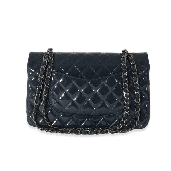 134212 bv Chanel Navy Quilted Patent Medium Classic Double Flap Bag