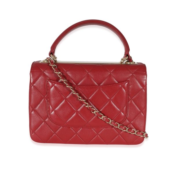 134457 stamp Chanel Burgandy Quilted Lambskin Small Trendy Flap Bag