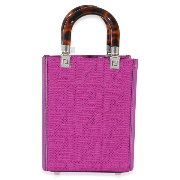 134709 pv Fendi Purple FF Technical Fabric Vitello Mini Sunshine Shopper