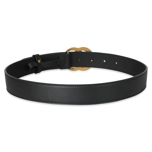 134727 pv Gucci Black Leather Double G Belt 7028