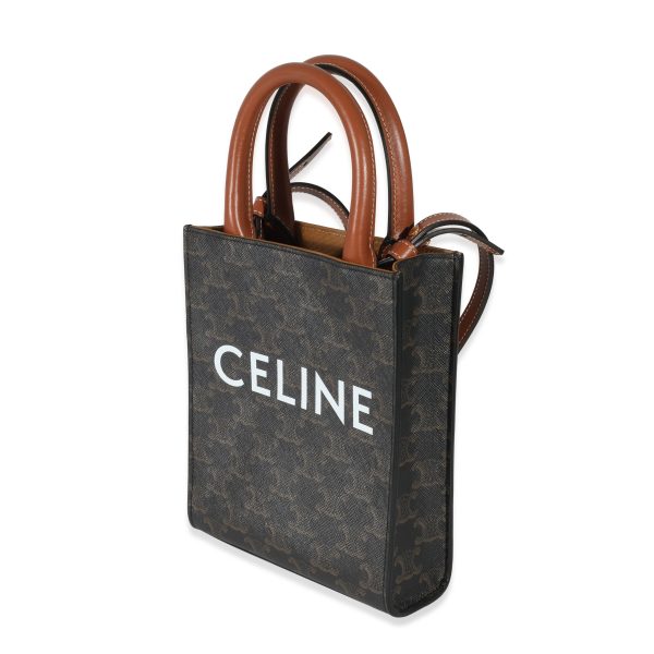 134781 sv Celine Tan Triomphe Canvas Mini Vertical Cabas Tote