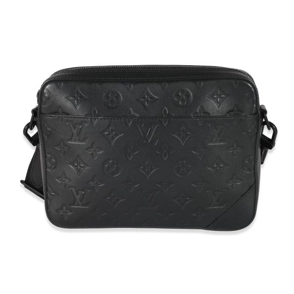 134782 fv Louis Vuitton Black Monogram Shadow Leather Duo Messenger Bag