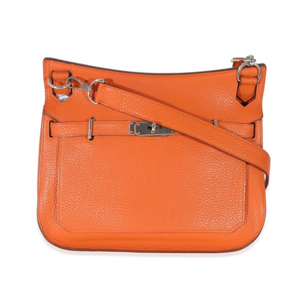 134785 fv Hermès Orange Clemence Jypsiere 28 PHW