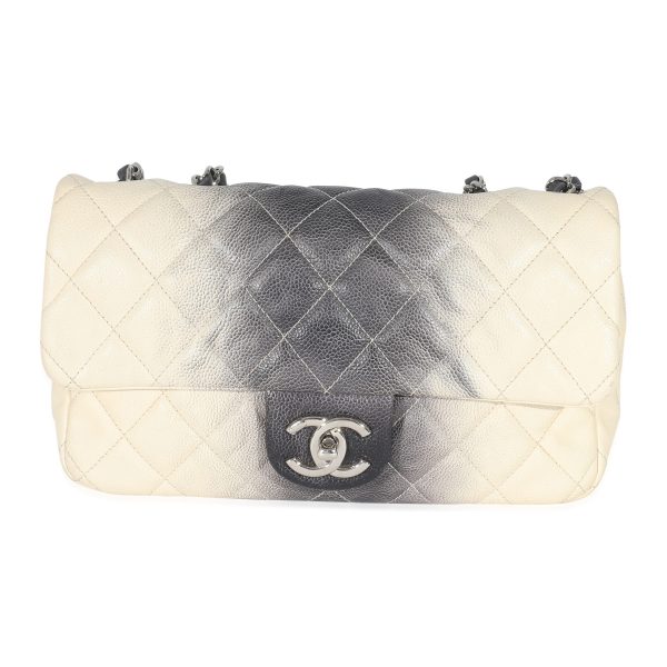 134969 fv Chanel Ombré Cream Quilted Caviar Medium Single Flap Bag